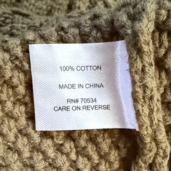 Orvis 100% Cotton Army Green Cable Knit Crew Neck Sweater - Picture 6 of 7